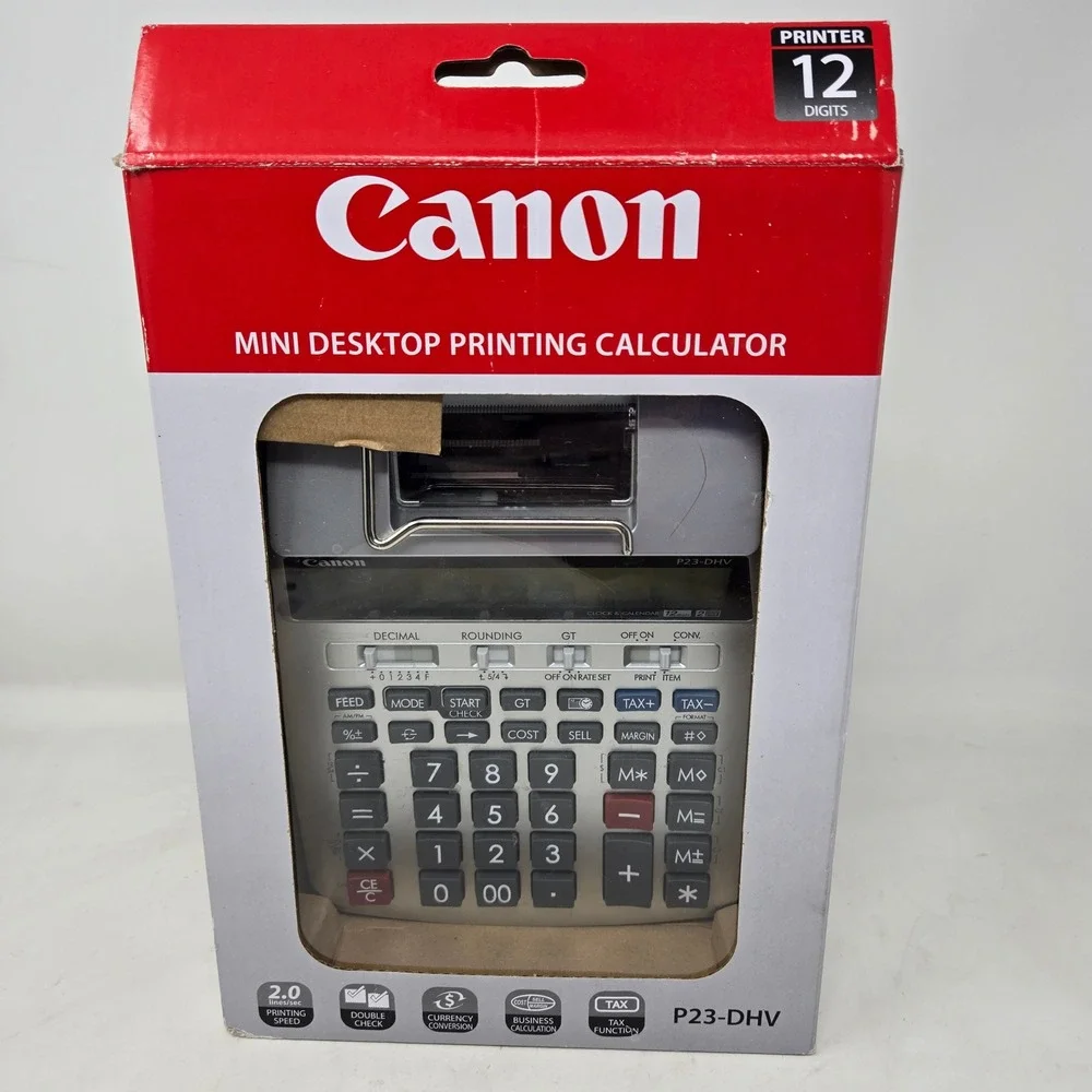 Canon P23-DHV Mini Desktop Printing Calculator 2 Color Print READ DESCRIPTION